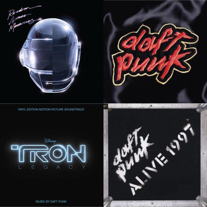 This is a 4 LP Vinyl SKU bundle.
1.This LP Vinyl is brand new.Format: LP VinylMusic Style: SoundtrackThis item's title is: Tron: Legacy Ost (2LP/180G)Artist: Daft PunkLabel: WALT DISNEY RECORDSBarcode: 050087239855Release Date: 8/21/2015
2.This LP Vinyl is brand new.
