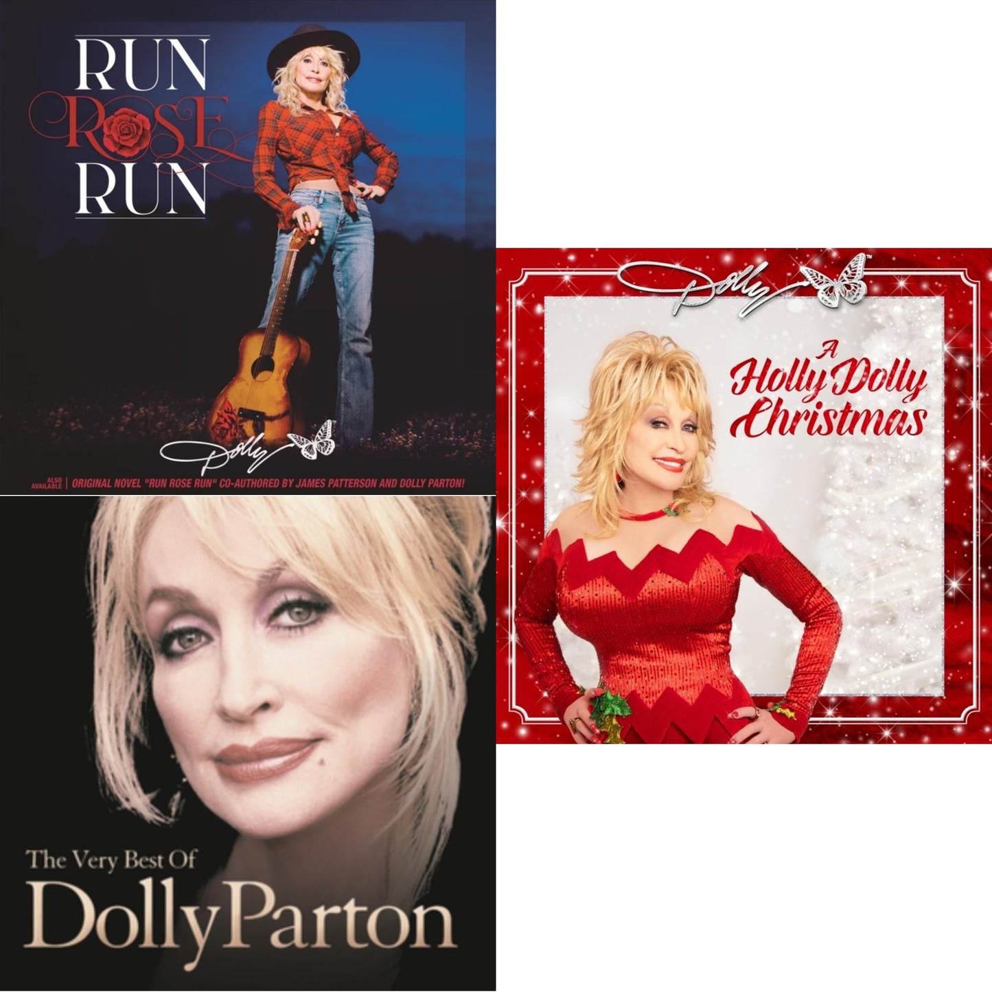 Holly Dolly Christmas (Opaque Red LP Vinyl) & Run Rose Run & Very Best Of Dolly Parton (2LP)