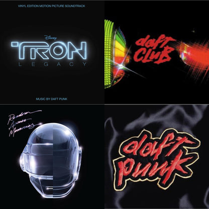This is a 4 LP Vinyl SKU bundle.
1.This LP Vinyl is brand new.Format: LP VinylMusic Style: SoundtrackThis item's title is: Tron: Legacy Ost (2LP/180G)Artist: Daft PunkLabel: WALT DISNEY RECORDSBarcode: 050087239855Release Date: 8/21/2015
2.This LP Vinyl is brand new.