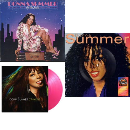 This is a 3 LP Vinyl SKU bundle.
1.This LP Vinyl is brand new.Format: LP VinylMusic Style: DiscoThis item's title is: On The Radio: Greatest Hits Vol. I & Ii (2LP/1 Pink 1 Lavender)Artist: Donna SummerLabel: MERCURYBarcode: 602567447146Release Date: 6/22/2018
2.