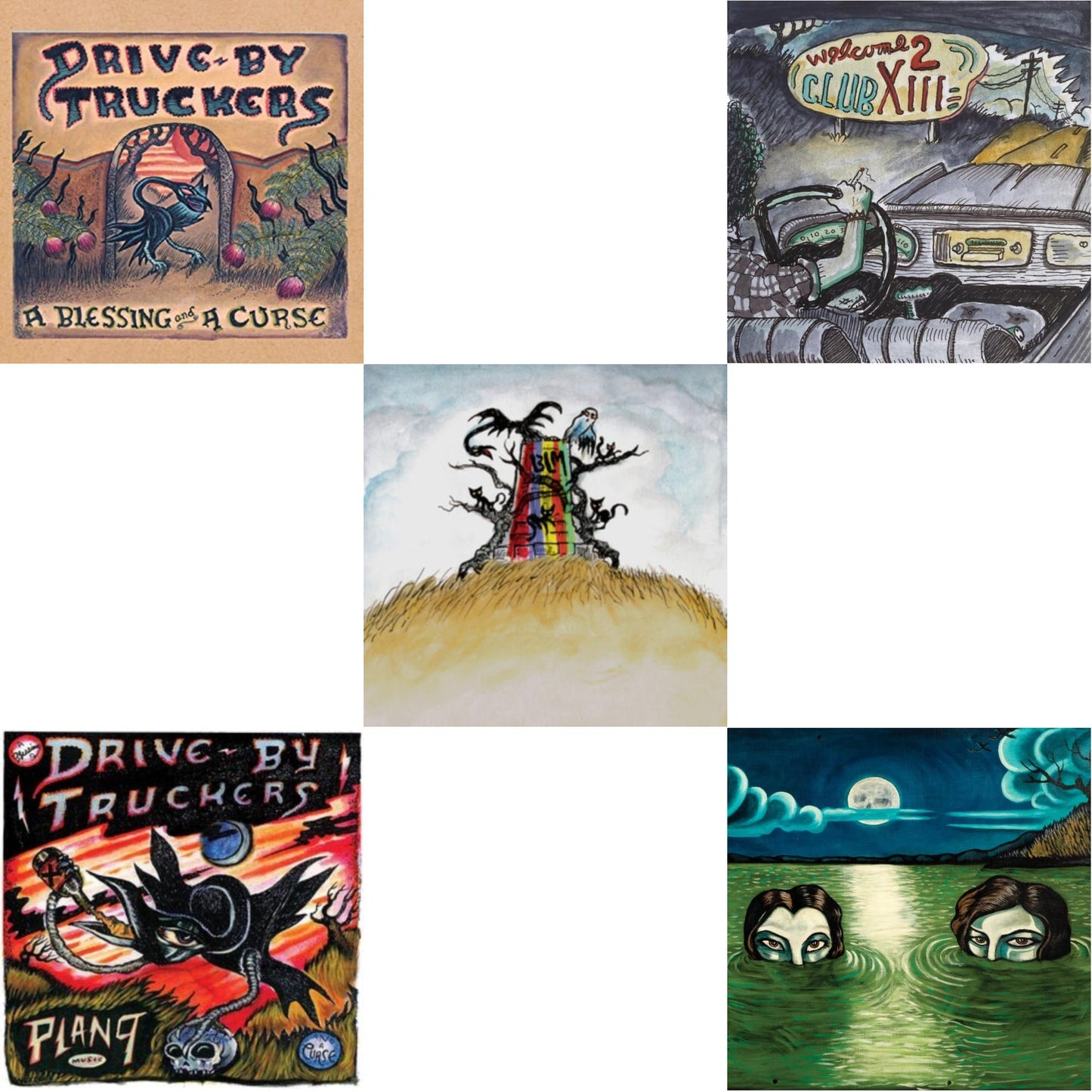 Drive-By Truckers - Blessing & A Curse (Clear With Purple Splatter LP Vinyl/Limited Edition/180G) & Plan 9 Records July 13, 2006 (3LP) & New Ok (Red LP Vinyl) & Welcome 2 Club Xiii & English Oceans (10-Year Edition) (2LP/Sea-Glass Blue W/ D-Side