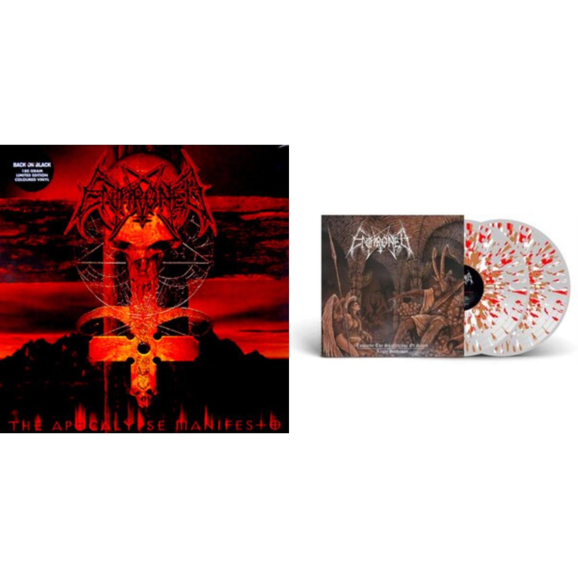 This is a 2 LP Vinyl SKU bundle.
1.This LP Vinyl is brand new.Format: LP VinylMusic Style: Black MetalThis item's title is: Apocolypse Manifesto (Clear LP Vinyl With Red/Orange/Grey Splatter LP Vinyl)Artist: EnthronedLabel: BACK ON BLACKBarcode: 803341519572Release Date: 8/27/2021
2.