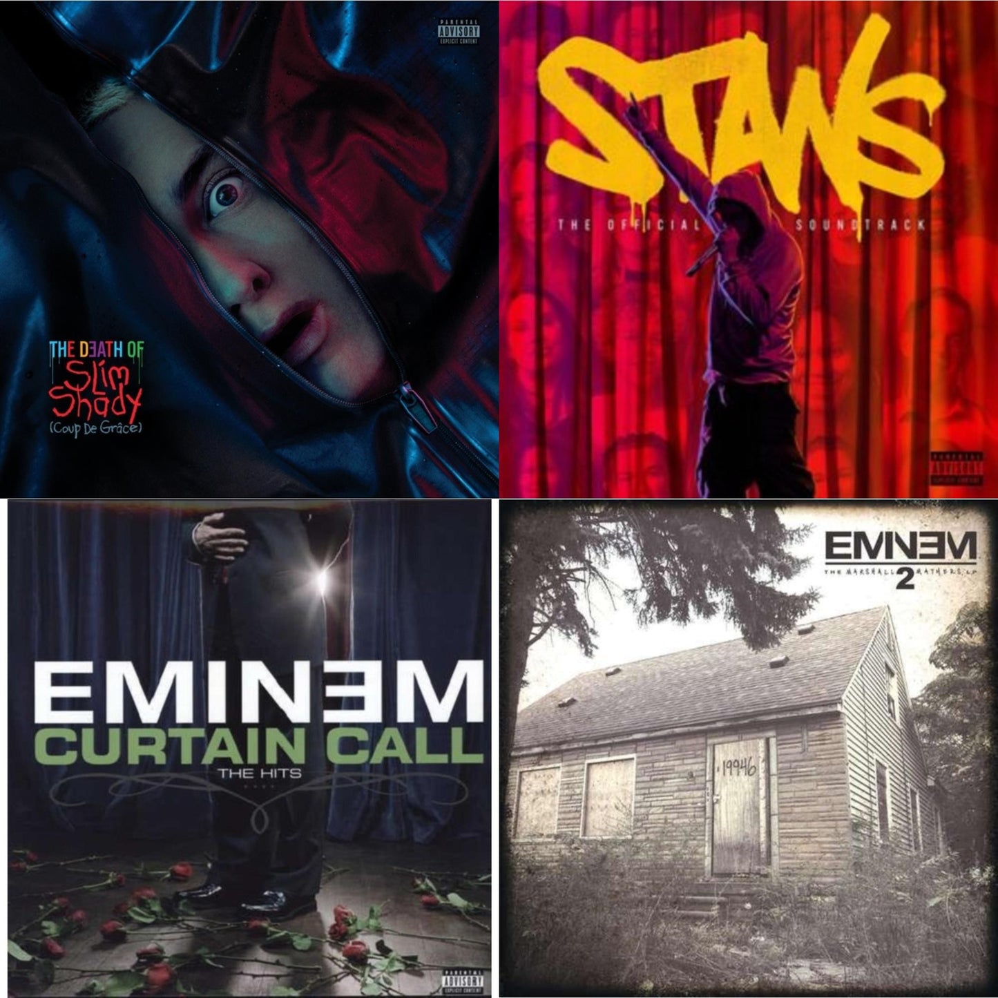 Death Of Slim Shady (Coup De Grace) (X) (Red/Blue Vinyl/2LP) & Stans Ost (X) (Ink Bleed Vinyl/2LP) & Curtain Call: Hits & Marshall Mathers LP 2