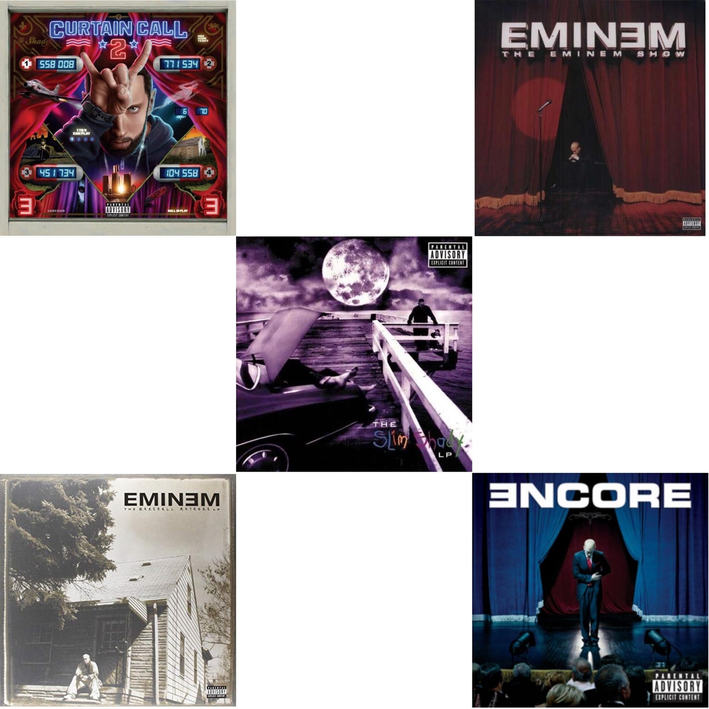 Curtain Call 2 (2LP) & Encore & Slim Shady LP & Marshall Mathers LP & Eminem Show