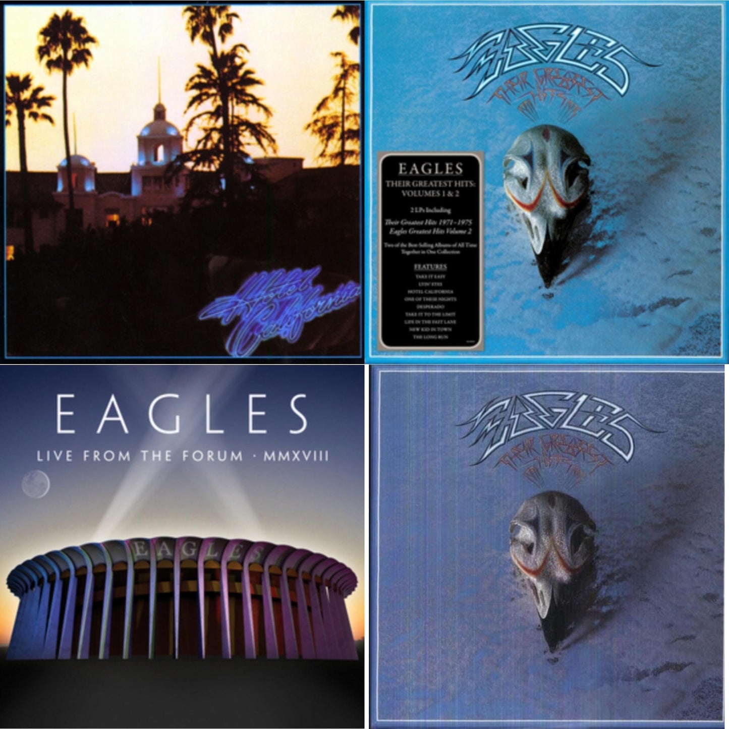 Eagles - Their Greatest Hits Vol.1 & 2 (2LP/180G) & Hotel California & Their Greatest Hits 1971-1975 & Live From The Forum Mmxviii (4LP/180G)