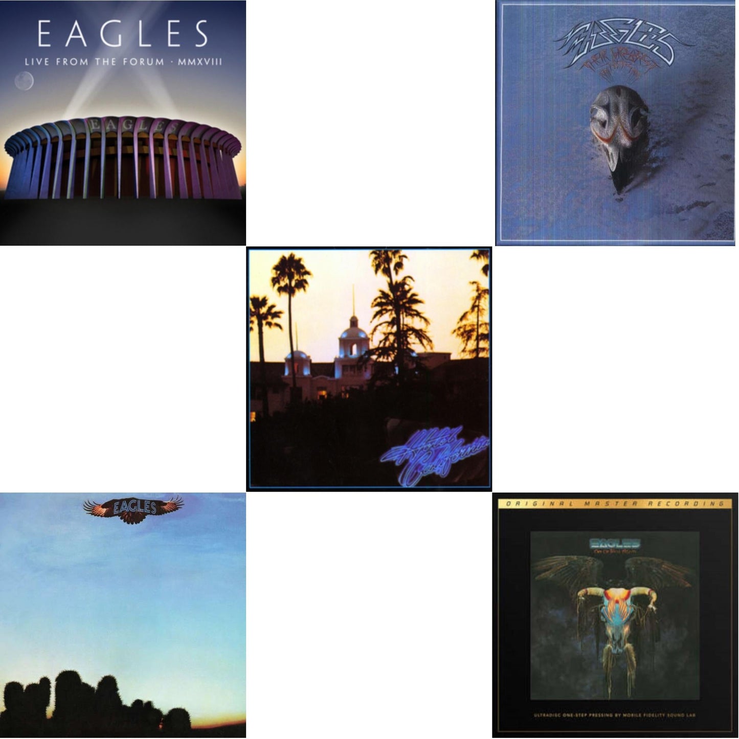 Hotel California & Eagles & Their Greatest Hits 1971-1975 & Live From The Forum Mmxviii (4LP/180G) & One Of These Nights (2LP/180G/45RPM Supervinyl Ultradisc One-Step/Original Masters/Limited/Numbered)