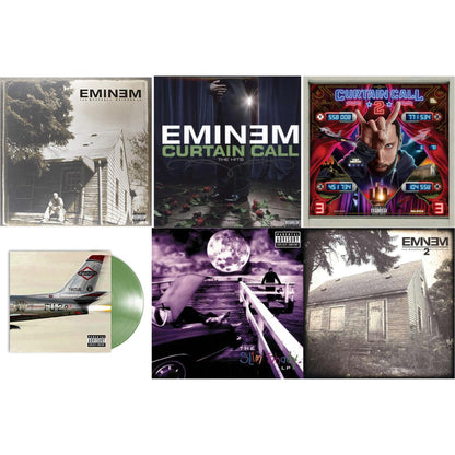 Curtain Call 2 (2LP) & Curtain Call: Hits & Marshall Mathers LP 2 & Kamikaze (Opaque Olive Green LP Vinyl/Gatefold Jacket) & Slim Shady LP & Marshall Mathers LP
