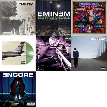 Curtain Call 2 (2LP) & Encore & Curtain Call: Hits & Recovery & Kamikaze (Opaque Olive Green LP Vinyl/Gatefold Jacket) & Slim Shady LP & Marshall Mathers LP