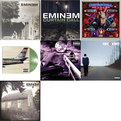 Curtain Call 2 (2LP) & Curtain Call: Hits & Recovery & Marshall Mathers LP 2 & Kamikaze (Opaque Olive Green LP Vinyl/Gatefold Jacket) & Slim Shady LP & Marshall Mathers LP