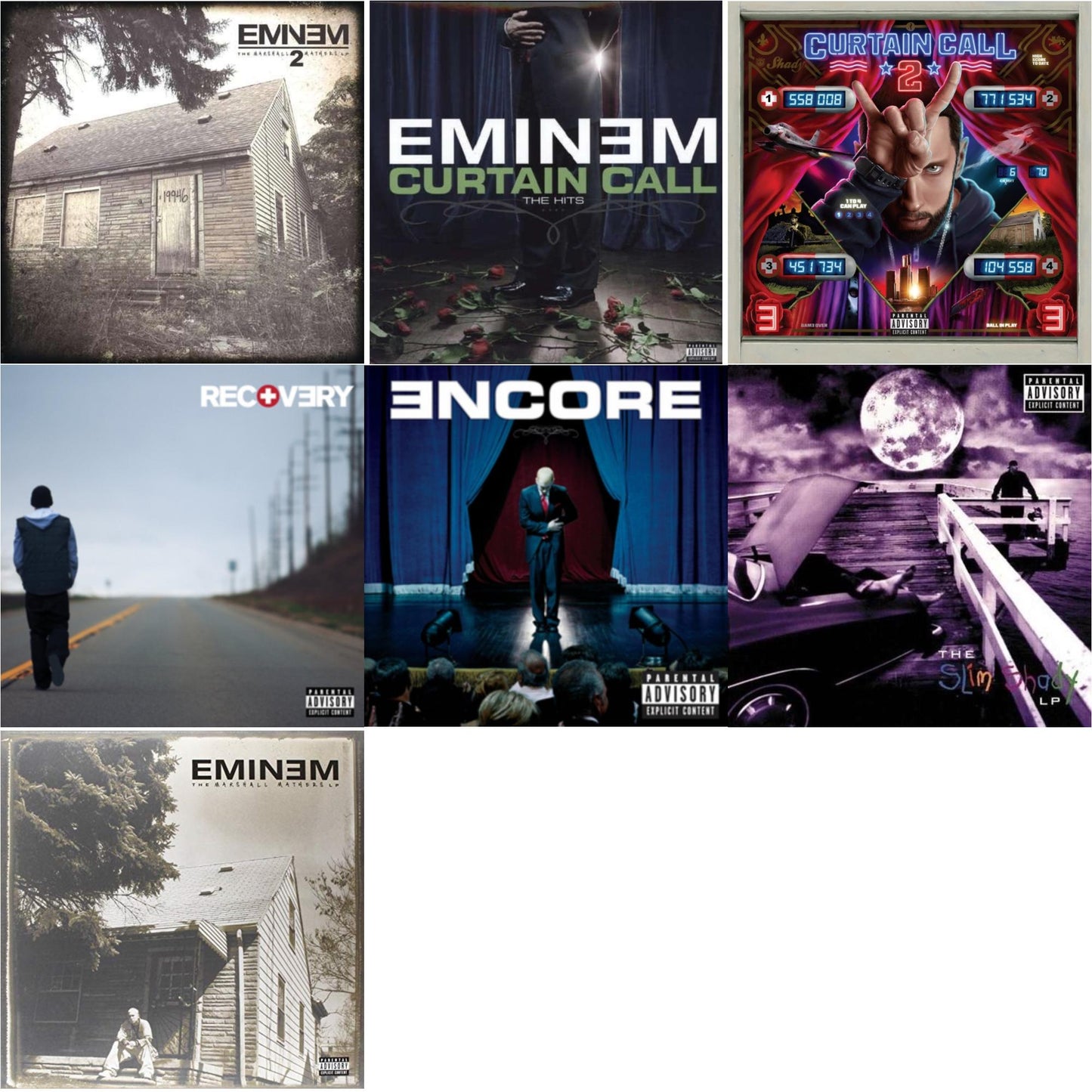 Curtain Call 2 (2LP) & Encore & Curtain Call: Hits & Recovery & Marshall Mathers LP 2 & Slim Shady LP & Marshall Mathers LP