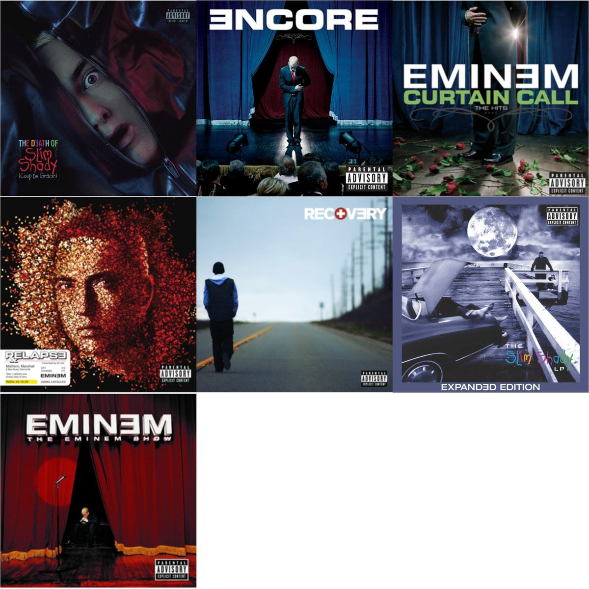 Death Of Slim Shady (Coup De Grace) (X) & Encore & Curtain Call: Hits & Relapse & Recovery & Slim Shady LP (2CD Expanded Edition) (X) & Eminem Show
