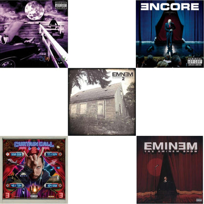 This is a 5 LP Vinyl SKU bundle.
1.This LP Vinyl is brand new.Format: LP VinylMusic Style: Pop RapThis item's title is: Curtain Call 2 (2LP)Artist: EminemLabel: AFTERMATHBarcode: 602448000248Release Date: 11/4/2022
2.This LP Vinyl is brand new.