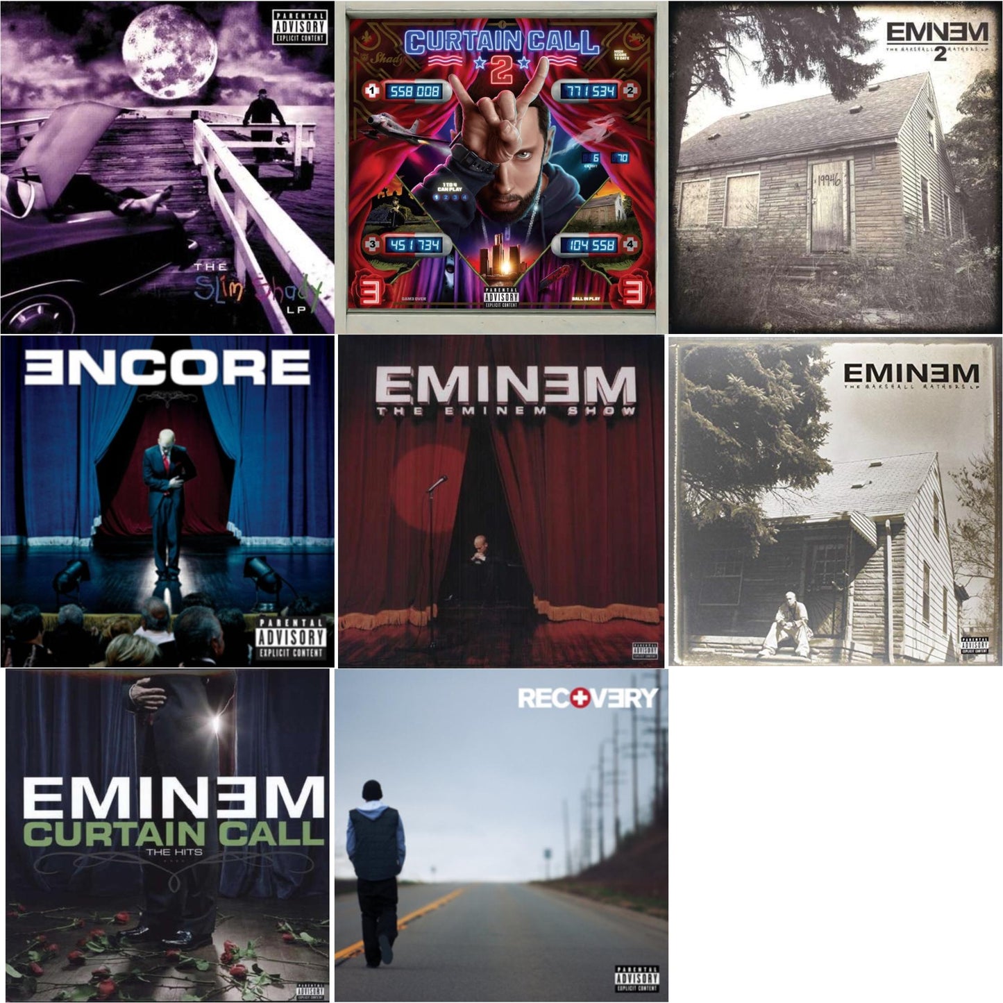 Curtain Call 2 (2LP) & Encore & Curtain Call: Hits & Recovery & Marshall Mathers LP 2 & Slim Shady LP & Marshall Mathers LP & Eminem Show