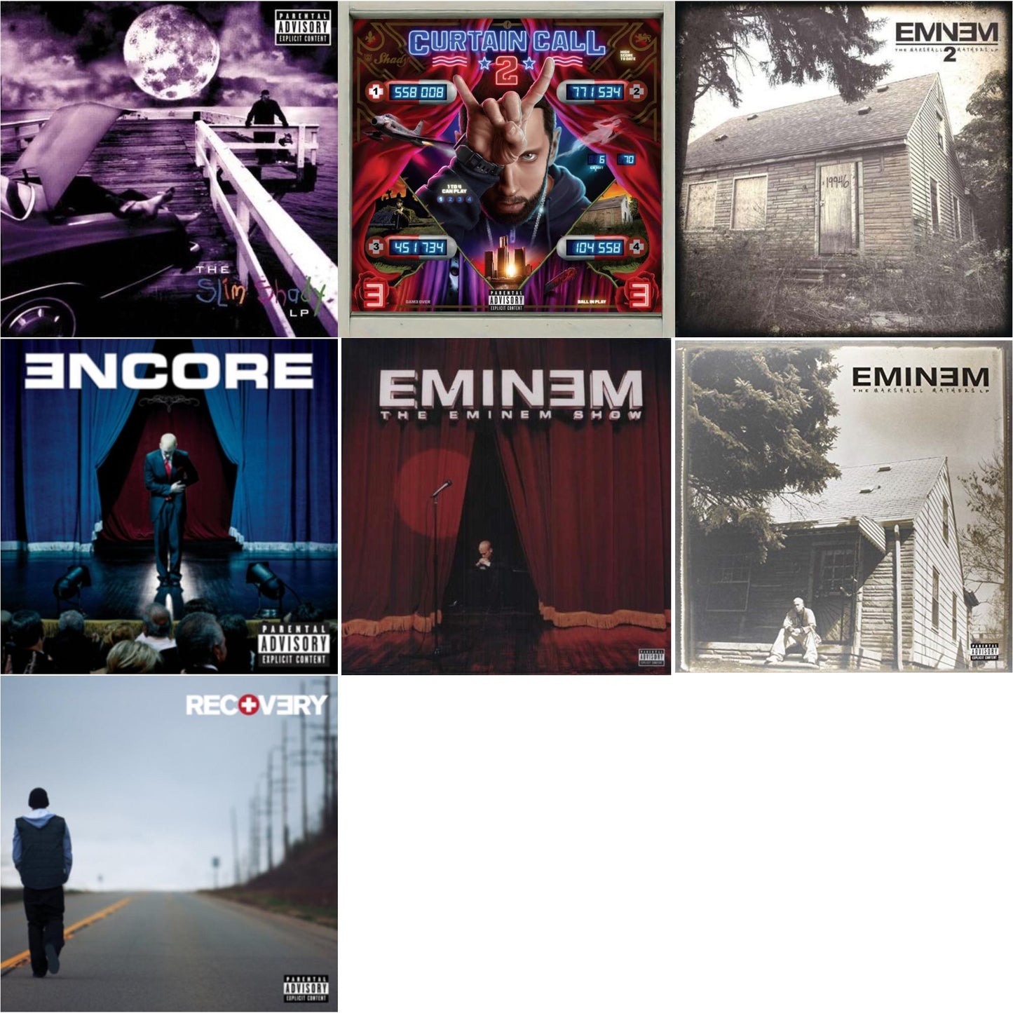 Curtain Call 2 (2LP) & Encore & Recovery & Marshall Mathers LP 2 & Slim Shady LP & Marshall Mathers LP & Eminem Show