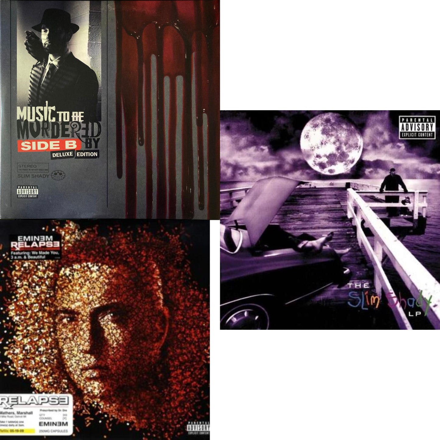 Music To Be Murdered By - Side B (X) (Deluxe Edition/Opaque Grey Vinyl/4LP) & Relapse & Slim Shady LP