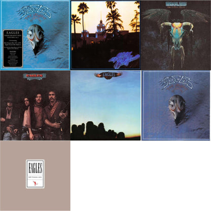 This is a 7 LP Vinyl SKU bundle.
1.This LP Vinyl is brand new.Format: LP VinylMusic Style: Classic RockThis item's title is: Their Greatest Hits Vol.1 & 2 (2LP/180G)Artist: EaglesLabel: ELEKTRA CATALOG GROUPBarcode: 081227934132Release Date: 7/21/2017
2.This LP Vinyl is brand new.