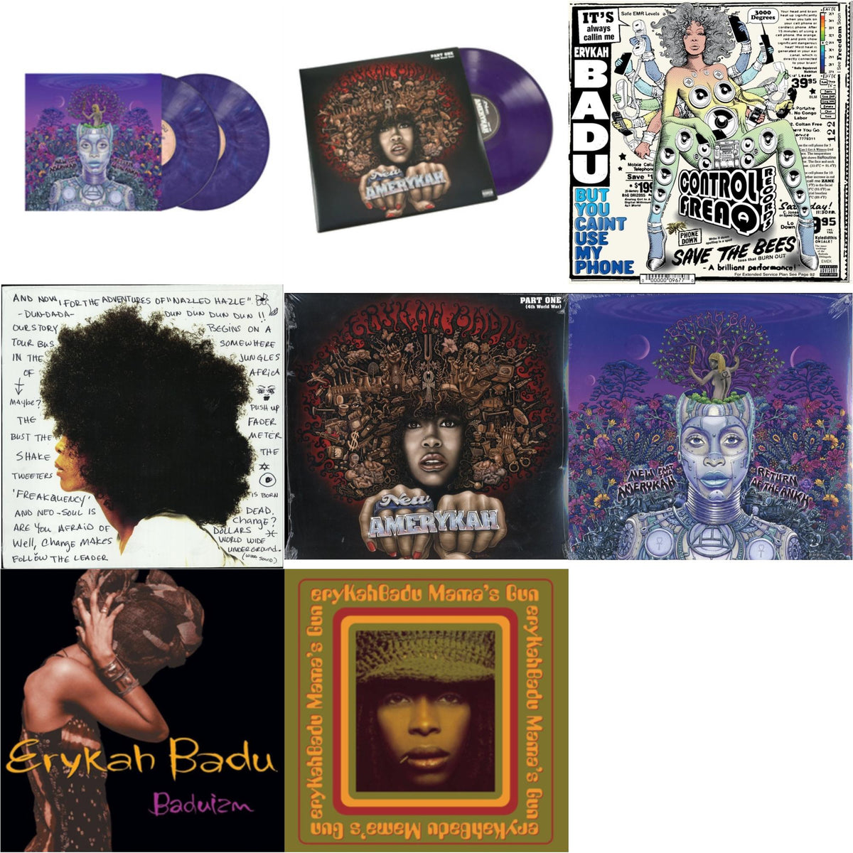 New Amerykah Part Two (Return Of The Ankh) (Violet Vinyl/2LP) & New Amerykah Part One (4Th World War) (Purple Vinyl/2LP) & But You Caint Use My Phone (Purple LP Vinyl) & Worldwide Underground & New Amerykah Part 1: 4Th World War