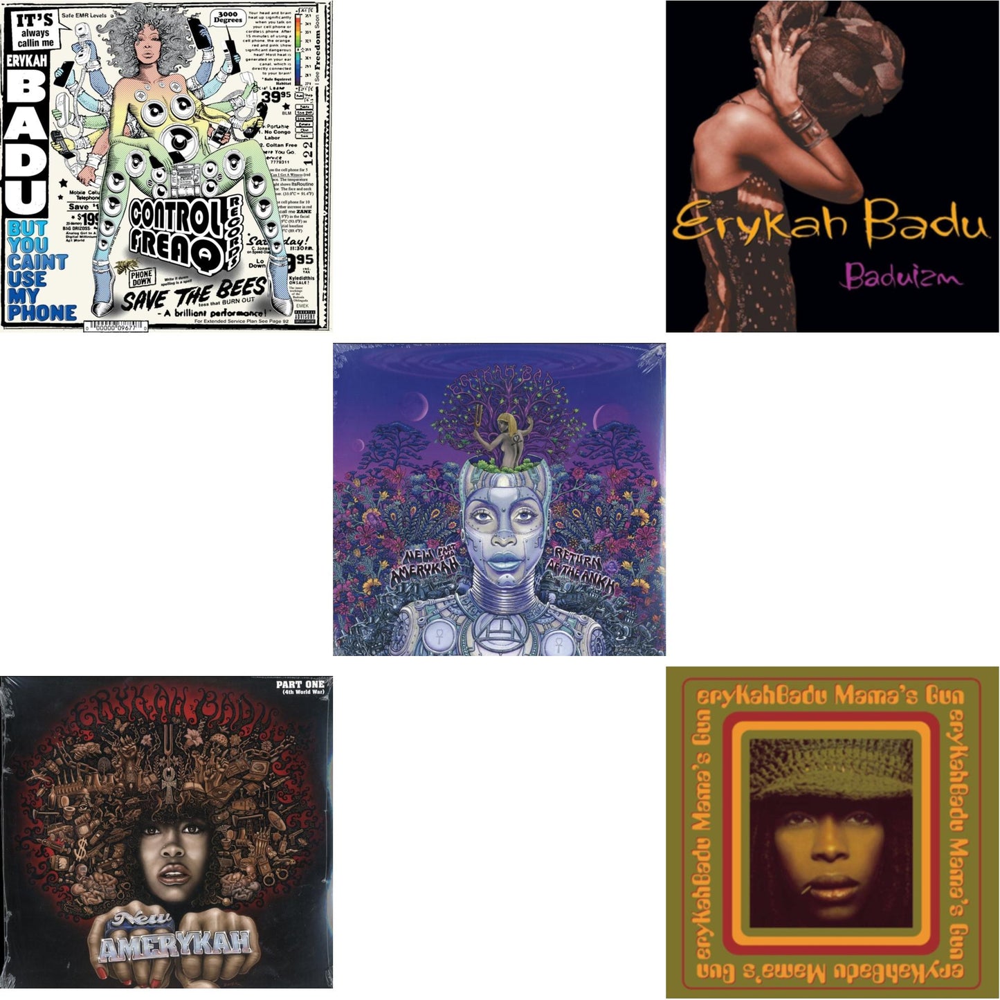 But You Caint Use My Phone (Purple LP Vinyl) & New Amerykah Part 1: 4Th World War & New Amerykah Part 2: Return Of Ankh & Baduizm & Mama's Gun