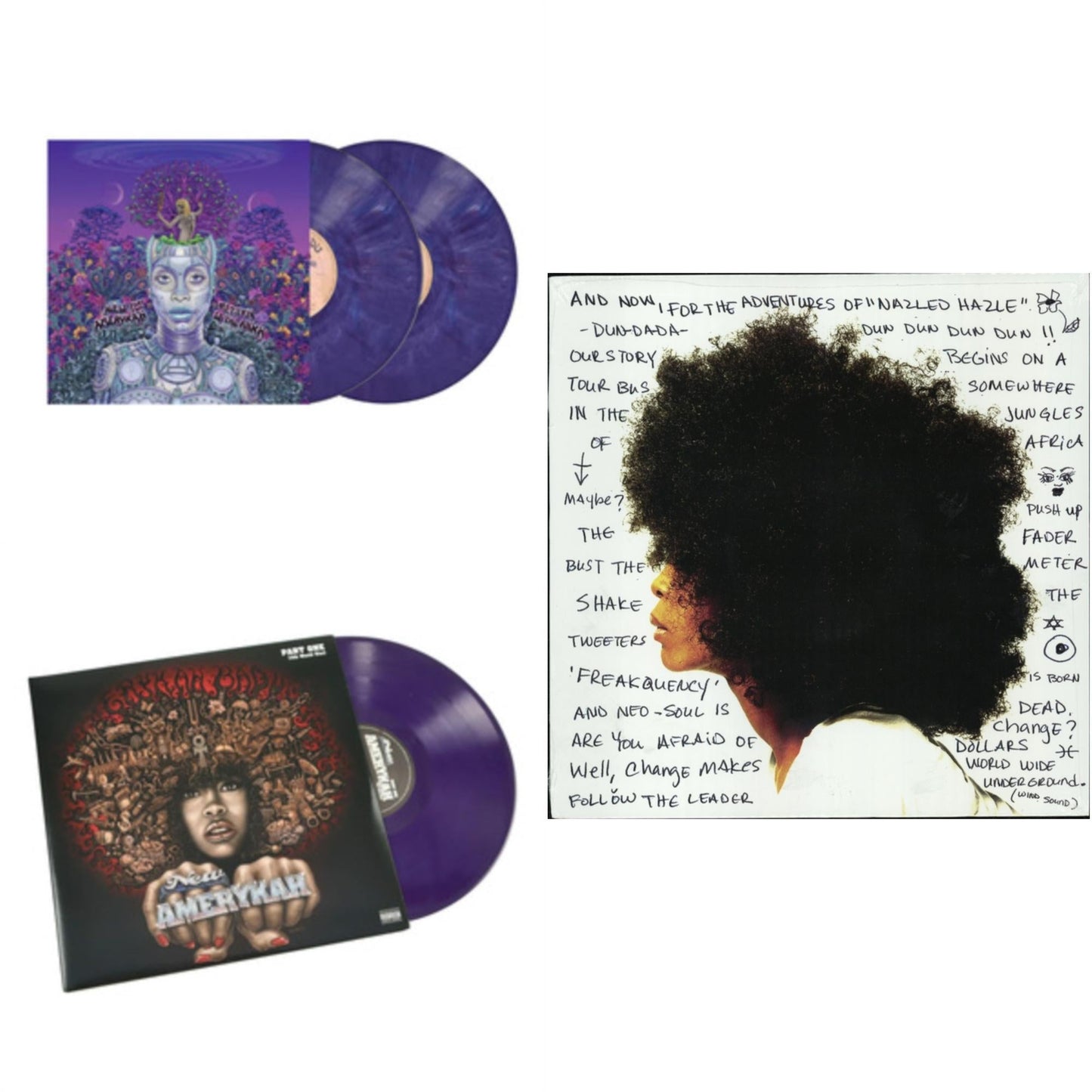 New Amerykah Part Two (Return Of The Ankh) (Violet Vinyl/2LP) & New Amerykah Part One (4Th World War) (Purple Vinyl/2LP) & Worldwide Underground