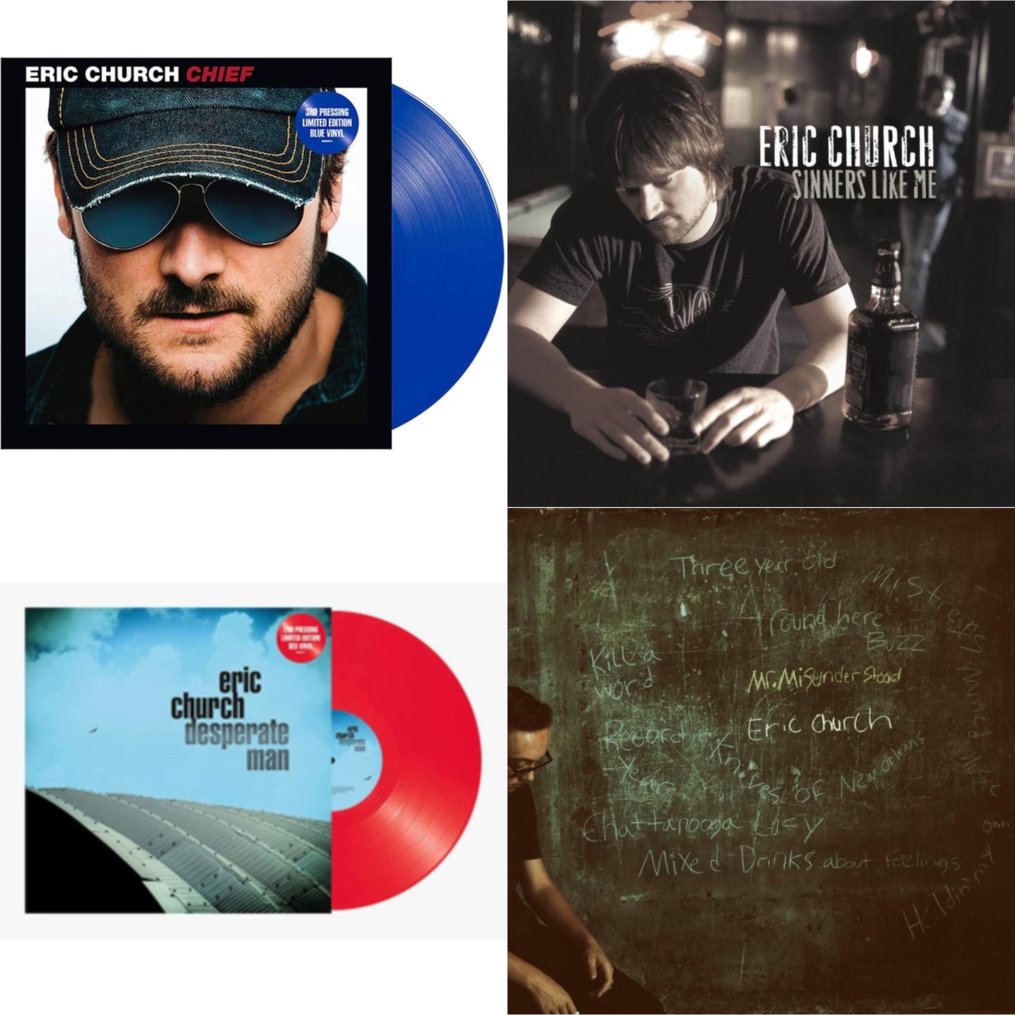 Chief (Blue LP Vinyl) & Sinners Like Me (Blue LP Vinyl) & Desperate Man (Red LP Vinyl) & Mr. Misunderstood (Blue LP Vinyl)