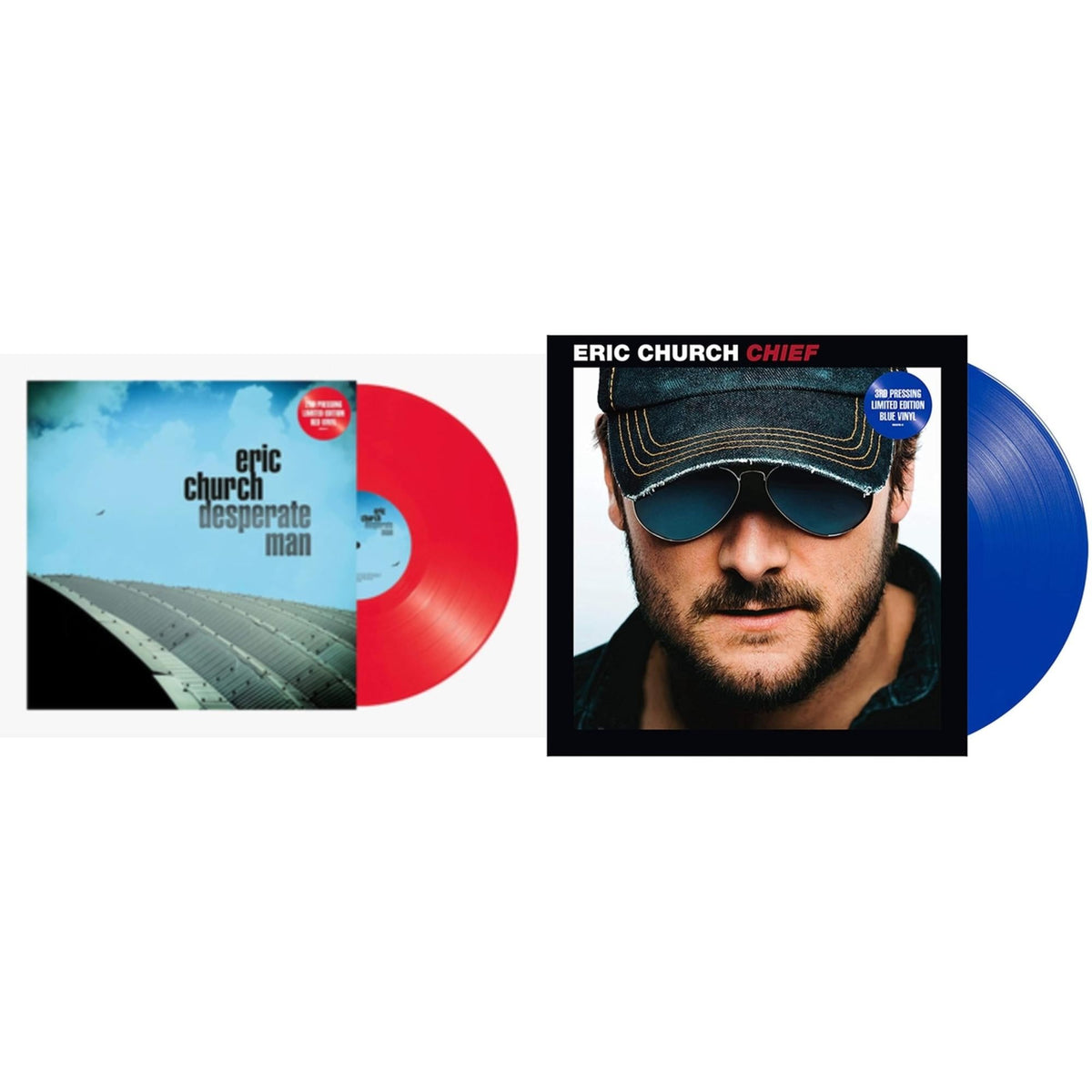Eric Church - Chief (Blue LP Vinyl) & Desperate Man (Red LP Vinyl)