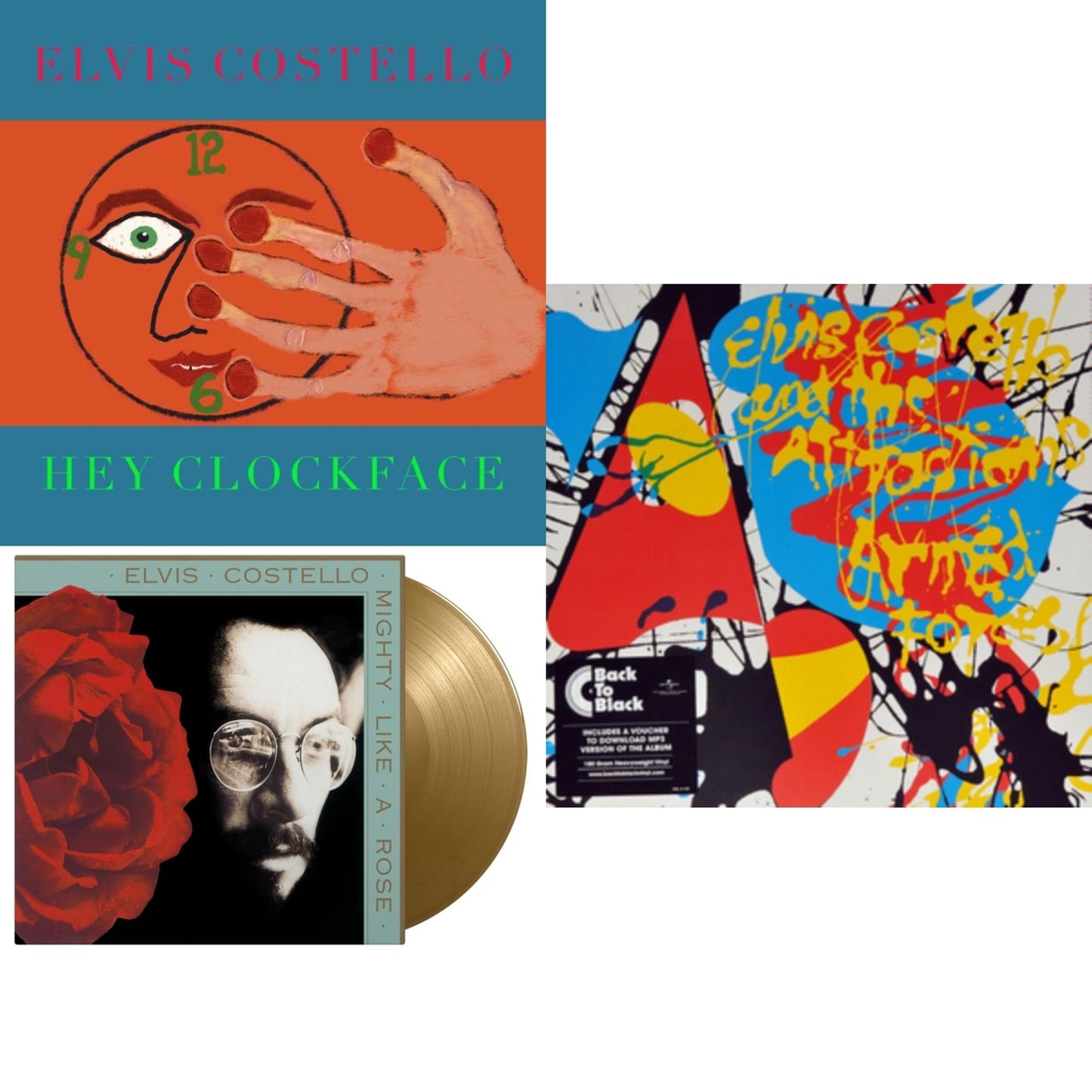This is a 3 LP Vinyl SKU bundle.
1.This LP Vinyl is brand new.Format: LP VinylMusic Style: New WaveThis item's title is: Armed Forces (Includes Live At Hollywood High Ep) (180G)Artist: Elvis CostelloLabel: UMeBarcode: 602547331083Release Date: 11/6/2015
2.This LP Vinyl is brand new.