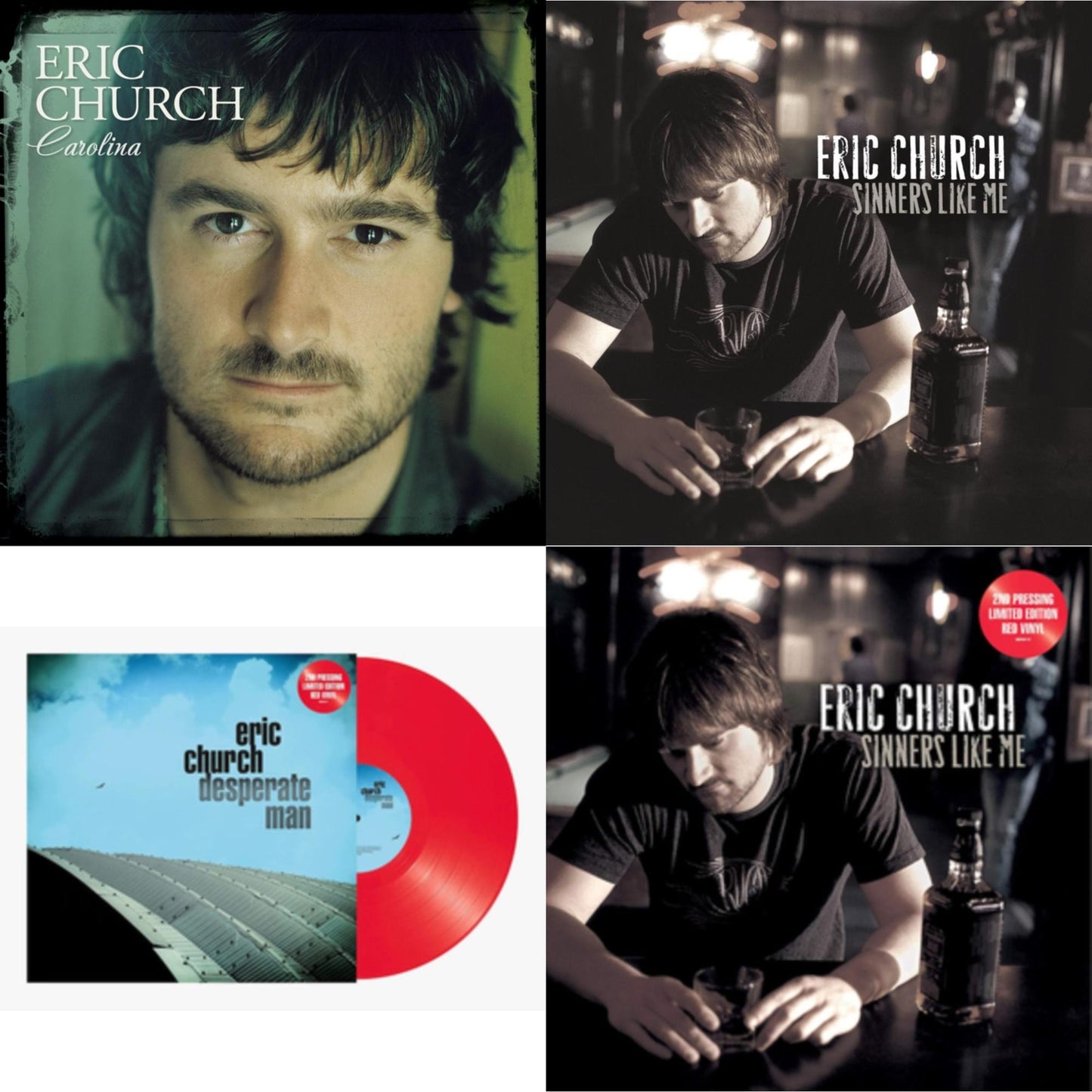 Carolina (Clear LP Vinyl) & Sinners Like Me (Blue LP Vinyl) & Desperate Man (Red LP Vinyl) & Sinners Like Me (Red LP Vinyl)