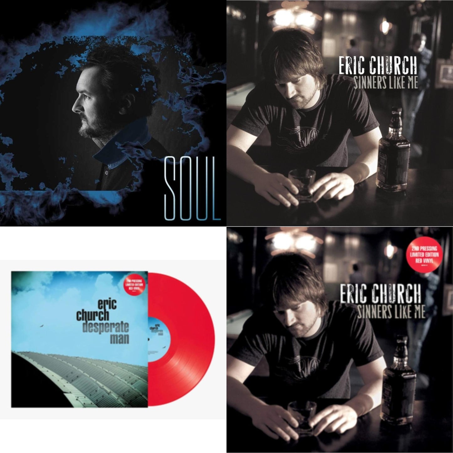 Soul & Sinners Like Me (Blue LP Vinyl) & Desperate Man (Red LP Vinyl) & Sinners Like Me (Red LP Vinyl)