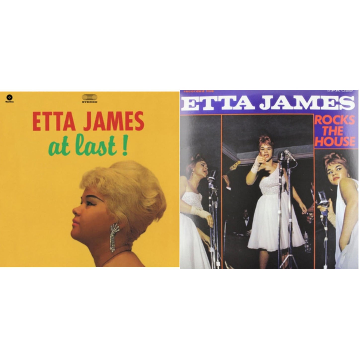 This is a 2 LP Vinyl SKU bundle.
1.This LP Vinyl is brand new.Format: LP VinylMusic Style: Rhythm & BluesThis item's title is: Rocks The House (Colored LP Vinyl)Artist: Etta JamesLabel: JACKPOT RECORDSBarcode: 602537832675Release Date: 8/26/2014
2.This LP Vinyl is brand new.