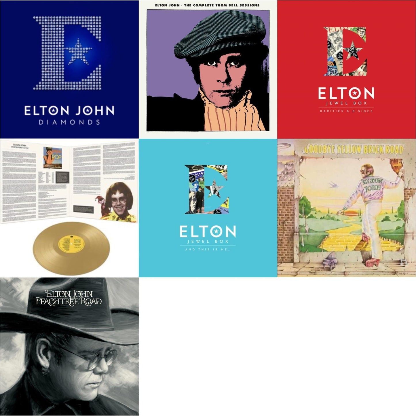 This is a 7 LP Vinyl SKU bundle.
1.This LP Vinyl is brand new.Format: LP VinylThis item's title is: Complete Thom Bell Sessions (Ep) (180G/Purple LP Vinyl)Artist: Elton JohnLabel: EMIBarcode: 602435666242Release Date: 4/23/2022
2.This LP Vinyl is brand new.
