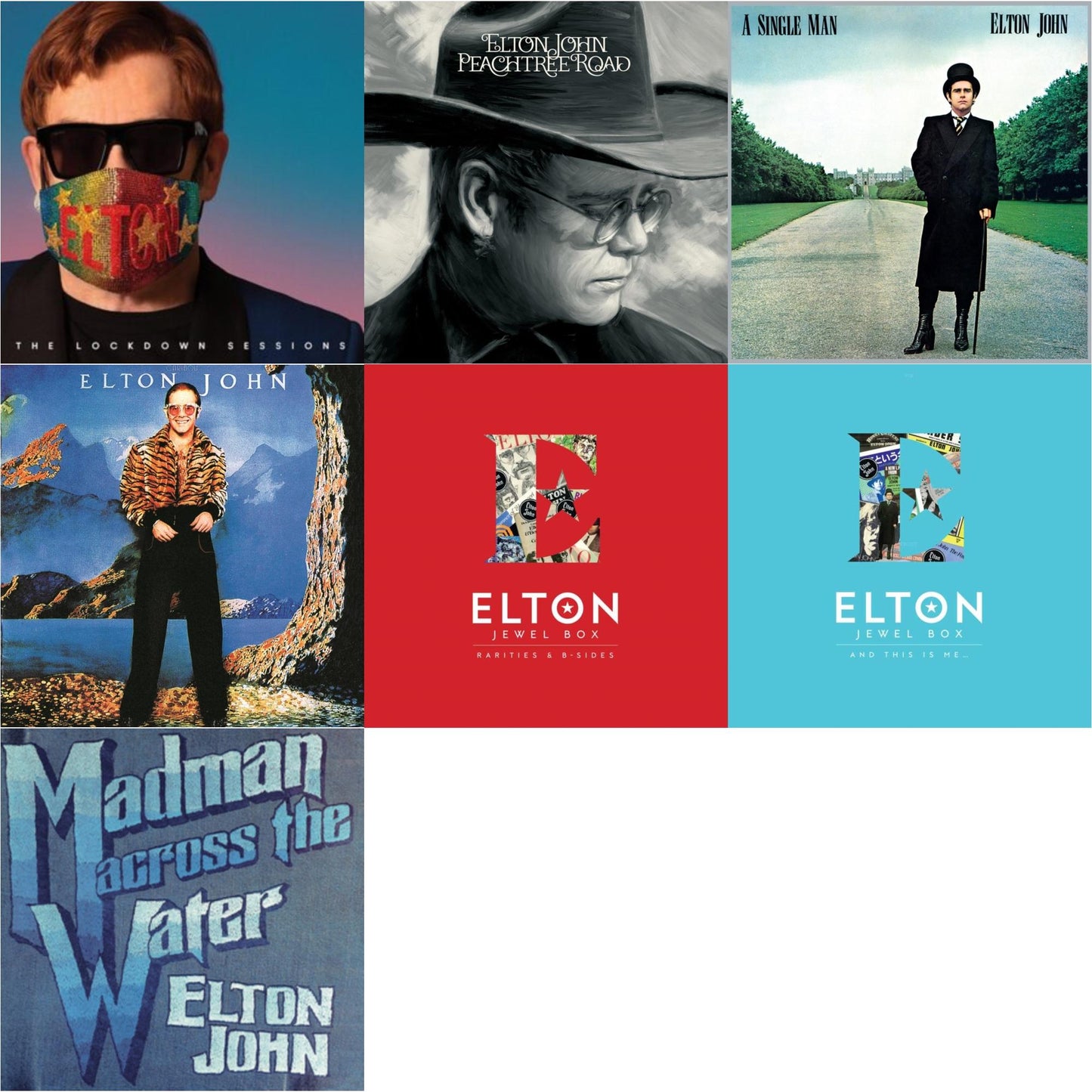 Lockdown Sessions (Blue Vinyl/2LP) (X) & Peachtree Road (2LP) & Single Man & Caribou (50Th Anniversary Edition/2LP/Blue Vinyl) & Jewel Box (3LP - Rarities & B-Sides) & Jewel Box (2LP - And This Is Me) & Madman Across The Water (LP)
