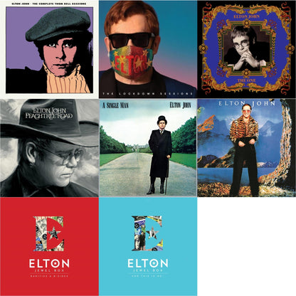 Elton John - Complete Thom Bell Sessions (Ep) (180G/Purple LP Vinyl) & Lockdown Sessions (Blue Vinyl/2LP) (X) & One (2LP) & Peachtree Road (2LP) & Single Man & Caribou (50Th Anniversary Edition/2LP/Blue Vinyl) & Jewel Box (3LP - Rarities & B-Sides) &
