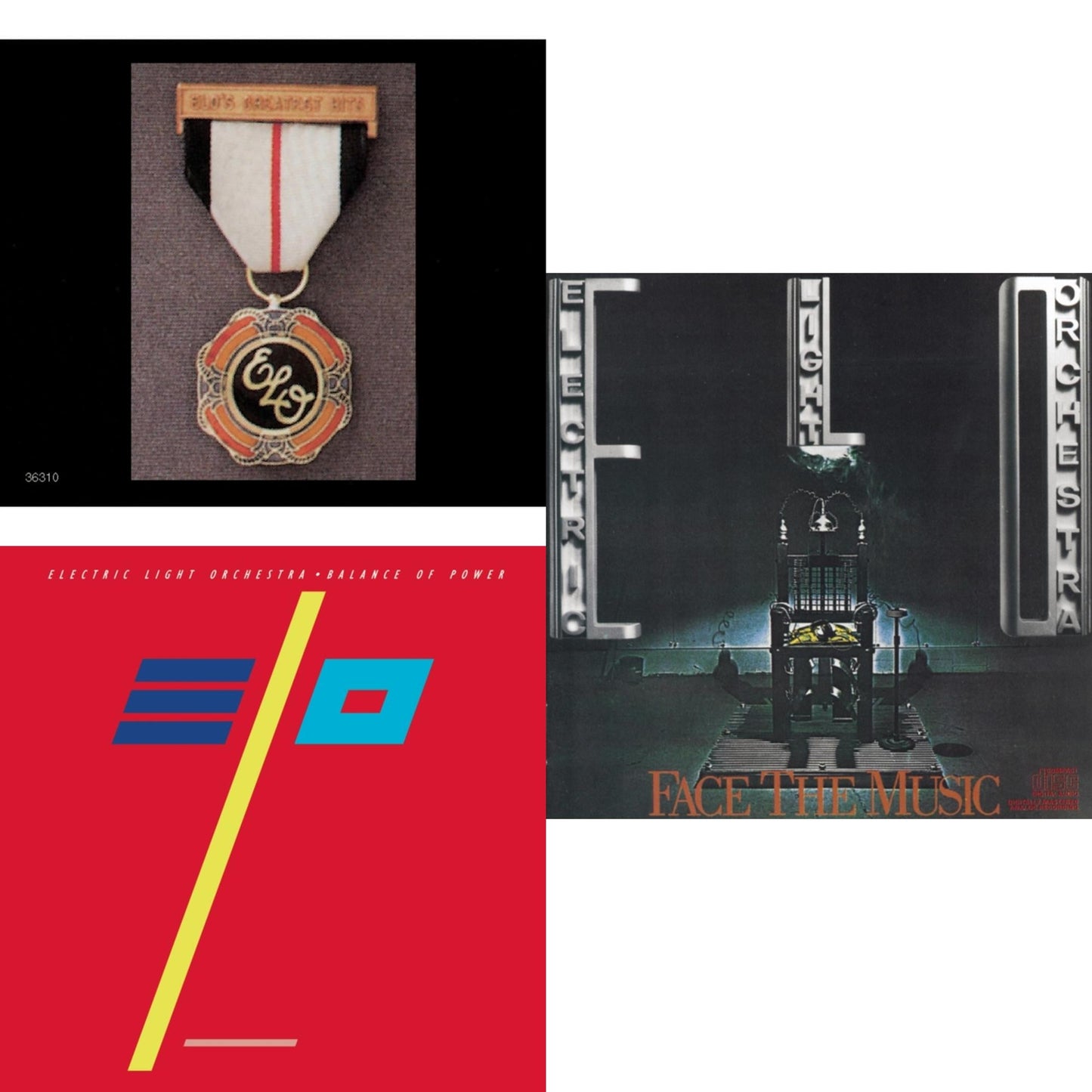 This is a 3 CD SKU bundle.
1.This CD is brand new.Format: CDMusic Style: Prog RockThis item's title is: Greatest HitsArtist: Electric Light OrchestraLabel: LEGACYBarcode: 074643631020Release Date: 6/17/1986
2.This CD is brand new.