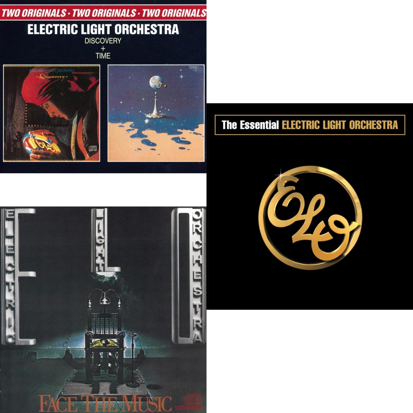 This is a 3 CD SKU bundle.
1.This CD is brand new.Format: CDMusic Style: Pop RockThis item's title is: DiscoveryArtist: Electric Light OrchestraLabel: SONY SPECIAL MARKETINGBarcode: 886976977627Release Date: 5/4/2010
2.This CD is brand new.