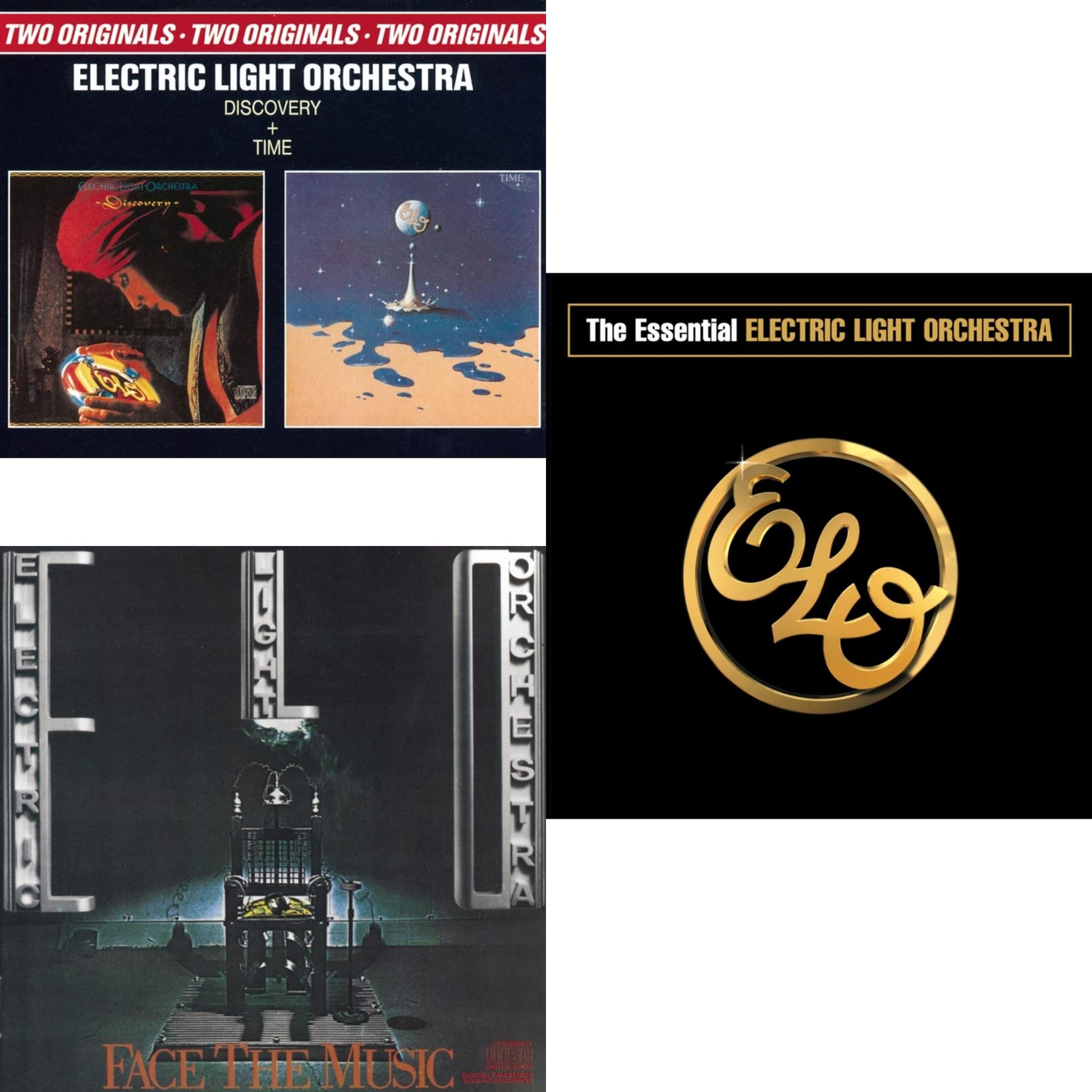 This is a 3 CD SKU bundle.
1.This CD is brand new.Format: CDMusic Style: Pop RockThis item's title is: DiscoveryArtist: Electric Light OrchestraLabel: SONY SPECIAL MARKETINGBarcode: 886976977627Release Date: 5/4/2010
2.This CD is brand new.
