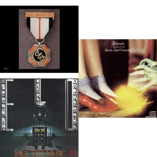 This is a 3 CD SKU bundle.
1.This CD is brand new.Format: CDMusic Style: Prog RockThis item's title is: Greatest HitsArtist: Electric Light OrchestraLabel: LEGACYBarcode: 074643631020Release Date: 6/17/1986
2.This CD is brand new.