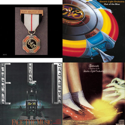 This is a 4 CD SKU bundle.
1.This CD is brand new.Format: CDMusic Style: Prog RockThis item's title is: Greatest HitsArtist: Electric Light OrchestraLabel: LEGACYBarcode: 074643631020Release Date: 6/17/1986
2.This CD is brand new.