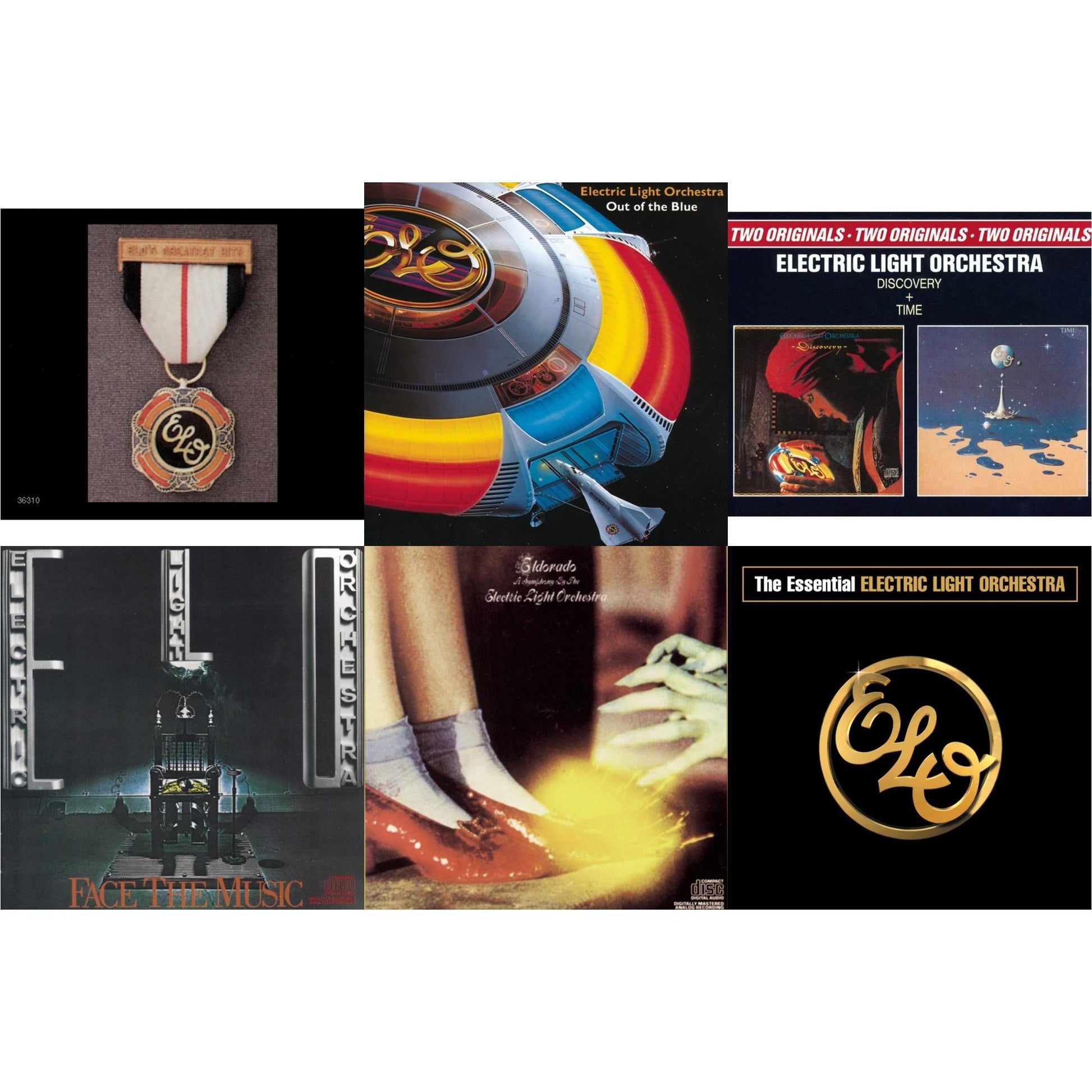 This is a 6 CD SKU bundle.
1.This CD is brand new.Format: CDMusic Style: Prog RockThis item's title is: Greatest HitsArtist: Electric Light OrchestraLabel: LEGACYBarcode: 074643631020Release Date: 6/17/1986
2.This CD is brand new.