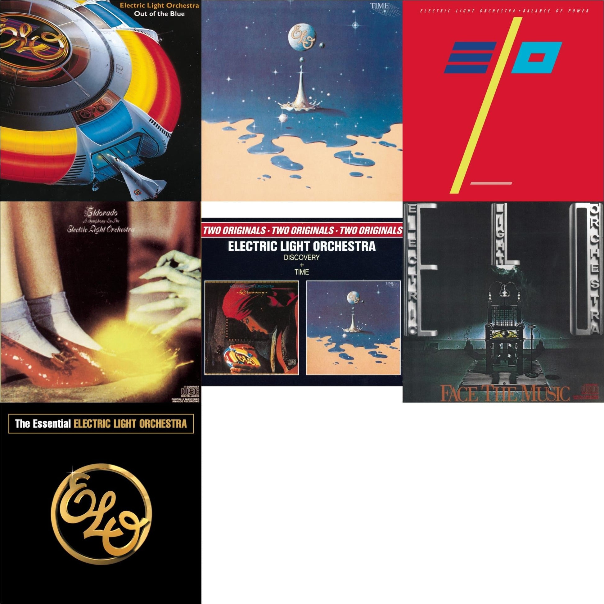 This is a 7 CD SKU bundle.
1.This CD is brand new.Format: CDThis item's title is: Out Of The BlueArtist: Electric Light OrchestraLabel: SONY SPECIAL MARKETINGBarcode: 886972675022Release Date: 2/22/2008
2.This CD is brand new.