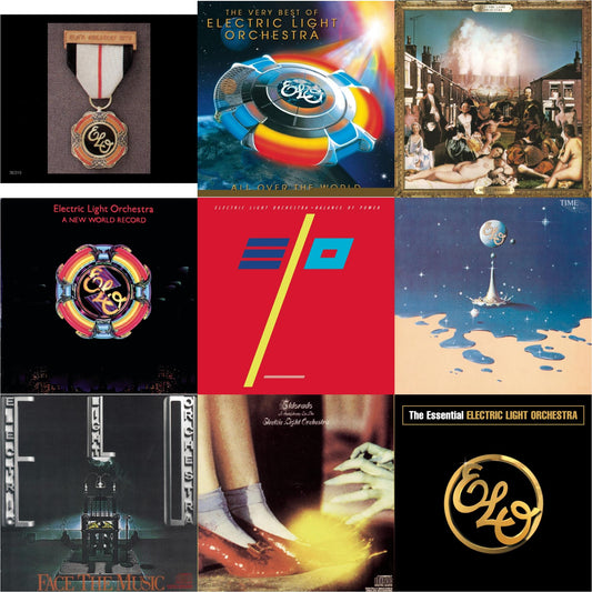 This is a 9 CD SKU bundle.
1.This CD is brand new.Format: CDMusic Style: Prog RockThis item's title is: Greatest HitsArtist: Electric Light OrchestraLabel: LEGACYBarcode: 074643631020Release Date: 6/17/1986
2.This CD is brand new.