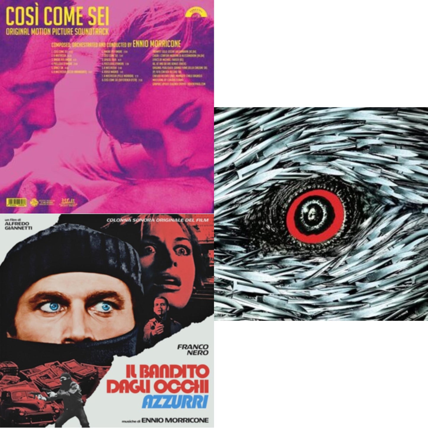 Così Come Sei Ost (Limited/180G/Solid Pink LP Vinyl) & Blue-Eyed Bandit (Il Bandito Dagli Occhi Azzurri) Ost (Blue LP Vinyl) (Rsd) & Bird With The Crystal Plumage (140G/Crystal Clear LP Vinyl)