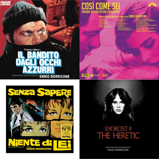 Blue-Eyed Bandit (Il Bandito Dagli Occhi Azzurri) Ost & Così Come Sei Ost (Limited/180G/Solid Pink LP Vinyl) & Senza Sapere Niente Di Lei (Yellow LP Vinyl) & Exorcist Ii: The Heretic (Blood Red With Black Splatter LP Vinyl) (Ams Exclusive)