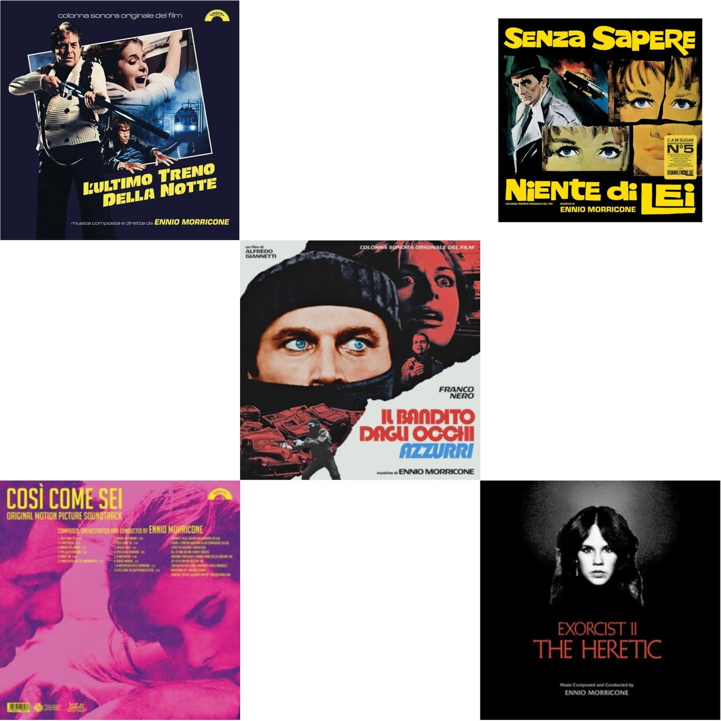 Ennio Morricone - L’Ultimo Treno Della Notte (Yellow LP Vinyl) & Così Come Sei Ost (Limited/180G/Solid Pink LP Vinyl) & Blue-Eyed Bandit (Il Bandito Dagli Occhi Azzurri) Ost (Blue LP Vinyl) (Rsd) & Senza Sapere Niente Di Lei (Yellow LP Vinyl) &