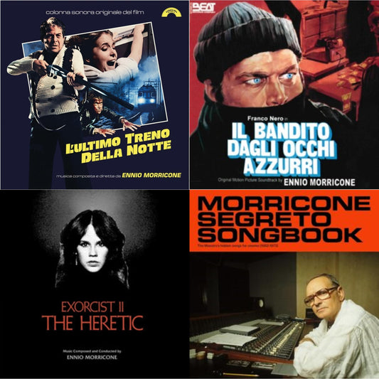 Blue-Eyed Bandit (Il Bandito Dagli Occhi Azzurri) Ost & L’Ultimo Treno Della Notte (Yellow LP Vinyl) & Morricone Segreto Songbook (1962-1973) (2LP) & Exorcist Ii: The Heretic (Blood Red With Black Splatter LP Vinyl) (Ams Exclusive)