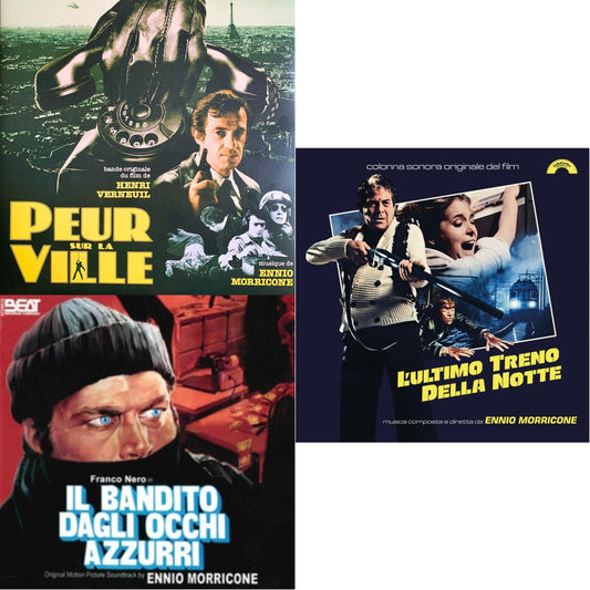 Peur Sur La Ville (Gatefold Sleeve Designed By Eric Adrian Lee) & Blue-Eyed Bandit (Il Bandito Dagli Occhi Azzurri) Ost & L’Ultimo Treno Della Notte (Yellow LP Vinyl)