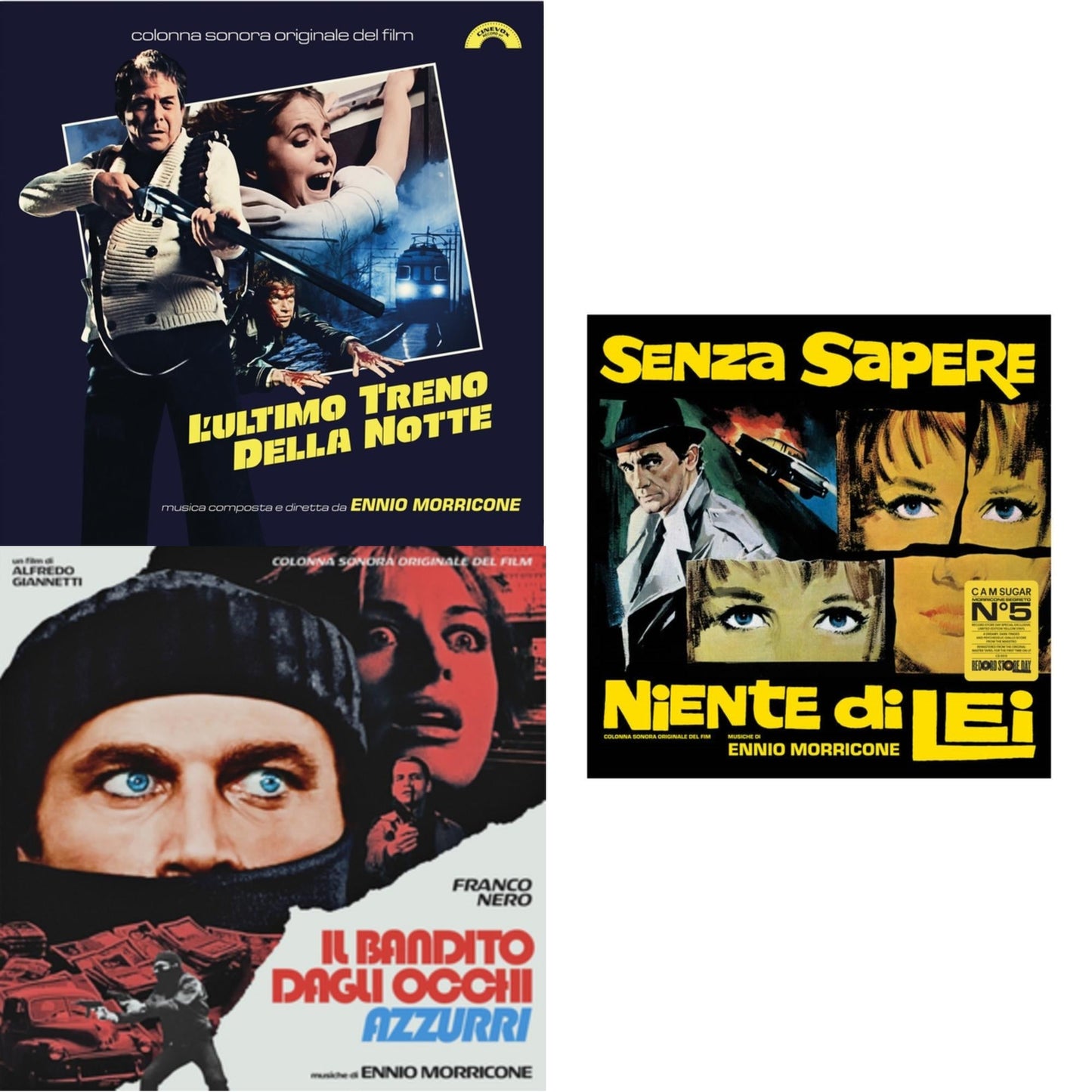 L’Ultimo Treno Della Notte (Yellow LP Vinyl) & Blue-Eyed Bandit (Il Bandito Dagli Occhi Azzurri) Ost (Blue LP Vinyl) (Rsd) & Senza Sapere Niente Di Lei (Yellow LP Vinyl)