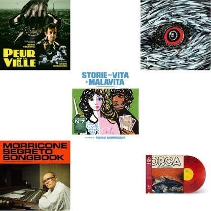 Ennio Morricone - Peur Sur La Ville (Gatefold Sleeve Designed By Eric Adrian Lee) & Morricone Segreto Songbook (1962-1973) (2LP) & Storie Di Vita E Malavita (Colonna Sonora Originale Del Film) & Bird With The Crystal Plumage (140G/Crystal Clear LP