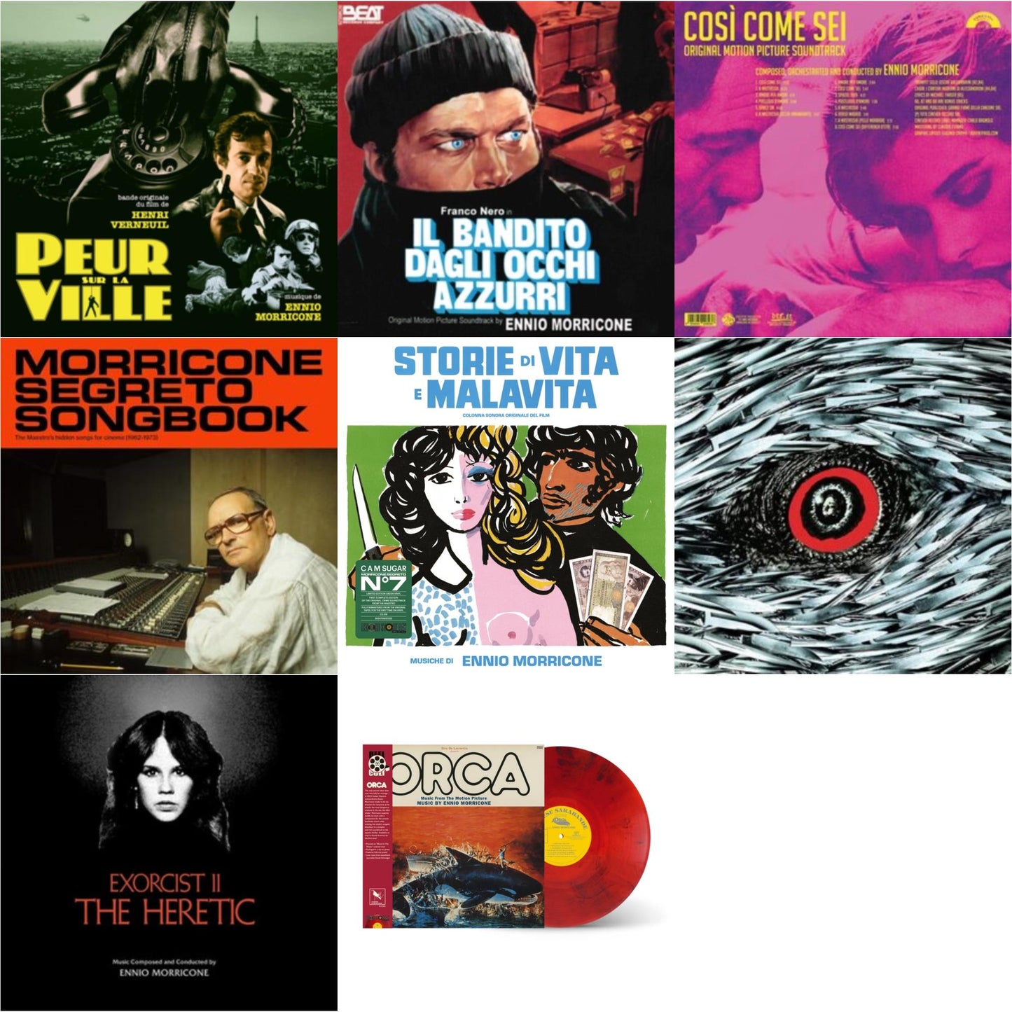 Ennio Morricone - Peur Sur La Ville (Gatefold Sleeve Designed By Eric Adrian Lee) & Blue-Eyed Bandit (Il Bandito Dagli Occhi Azzurri) Ost & Così Come Sei Ost (Limited/180G/Solid Pink LP Vinyl) & Morricone Segreto Songbook (1962-1973) (2LP) & Storie