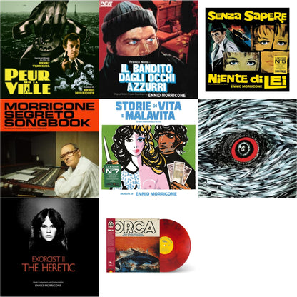 Ennio Morricone - Peur Sur La Ville (Gatefold Sleeve Designed By Eric Adrian Lee) & Blue-Eyed Bandit (Il Bandito Dagli Occhi Azzurri) Ost & Senza Sapere Niente Di Lei (Yellow LP Vinyl) & Morricone Segreto Songbook (1962-1973) (2LP) & Storie Di Vita E
