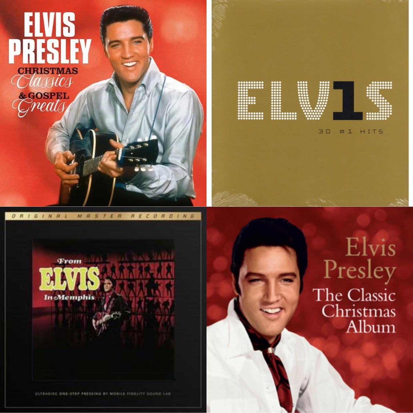 Classic Christmas Album & From Elvis In Memphis (2LP/180G/45RPM Supervinyl Ultradisc One-Step/Original Masters/Limited) & Christmas Classics & Gospel Greats (Ams Exclusive) (Snowy White LP Vinyl) & Elvis 30 #1 Hits (2LP/180G)